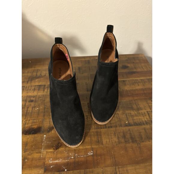 Jeffrey Campbell Womens Ankle Boots 8 Booties Black Leather block heel - Picture 1 of 9